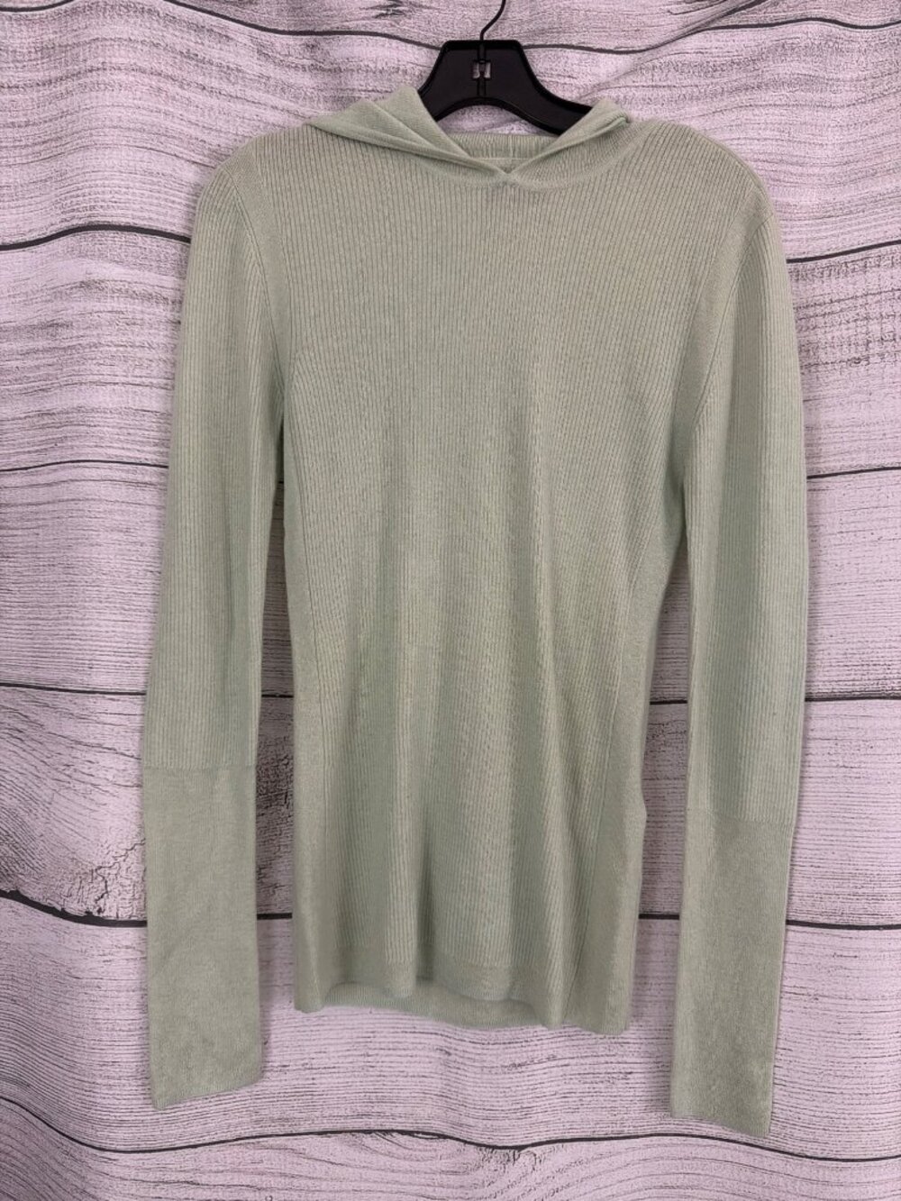 Vintage Kate Spade Saturday Wool Cashmere Ribbed Hooded Sweater Size XL